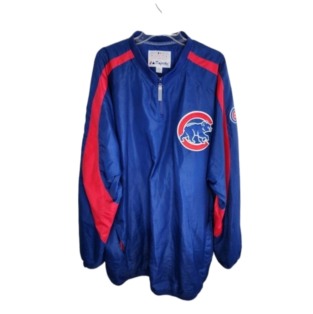 Chicago Cubs Majestic Pullover Warm Up Jacket Men’s 3XT MLB 90’s Vintage